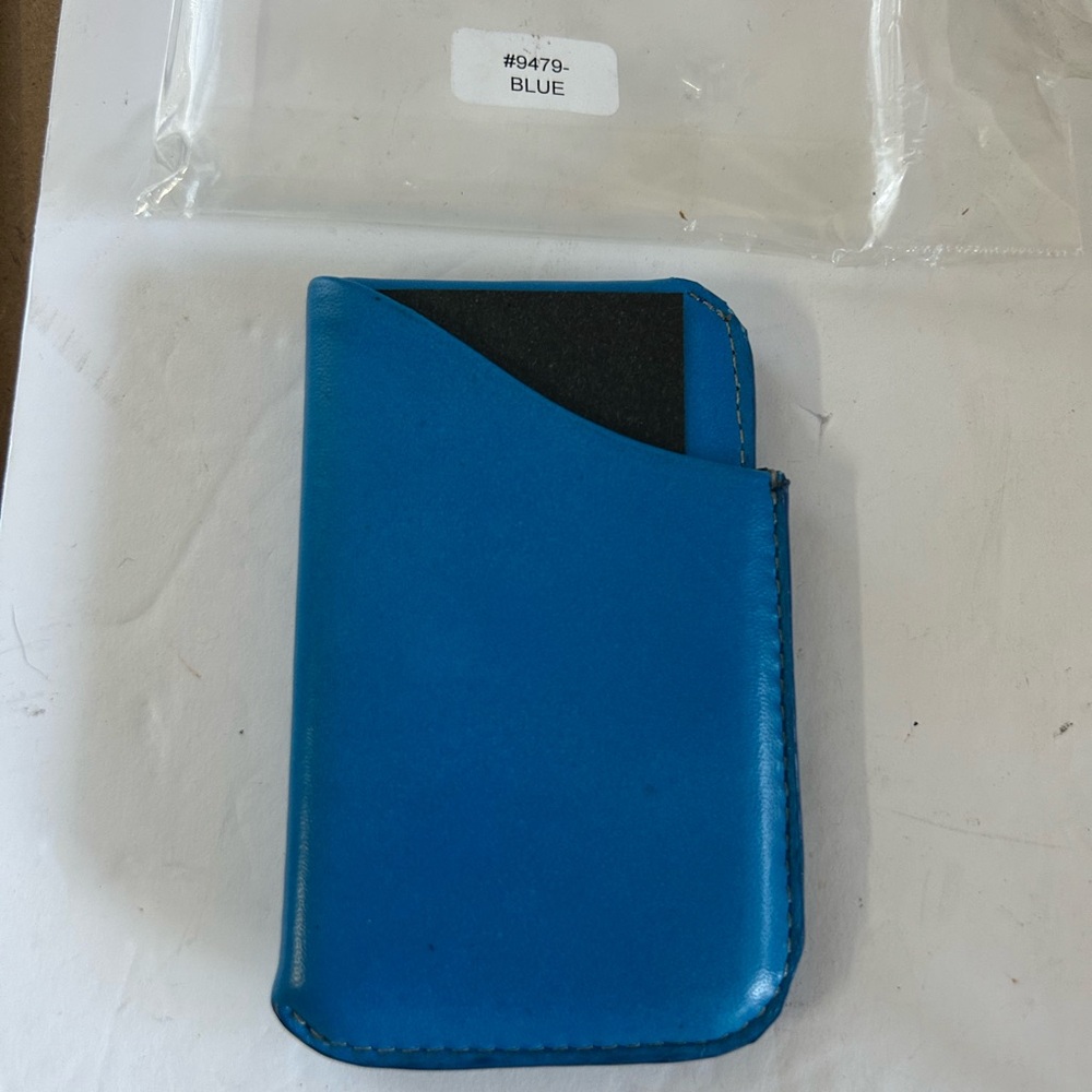 Blue Leather Card Holder